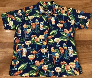Camicia donna Bennys taglia XL Tiki tropicale hawaiano pappagalli cocktail spiaggia piscina - Foto 1 di 21