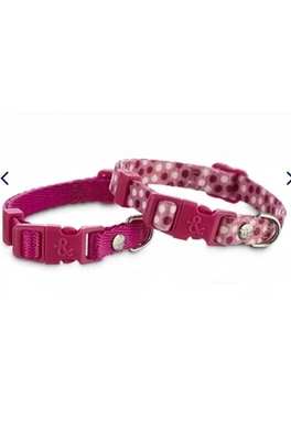 YOULY Collar de Perro Ajustable Pack de 2, Rosa Caliente, XX-Pequeño Foto 1 de 2