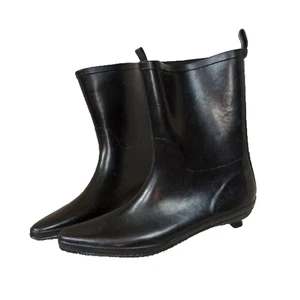 GMA NY NY Black Rubber Rain Booties size 9 - Picture 1 of 10