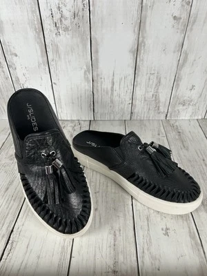 ZAPATILLAS SIN CORDONES J/SLIDES NYC ANDIE PLATAFORMA CUERO NEGRO TALLA 6.5 NUEVAS Foto 1 de 4