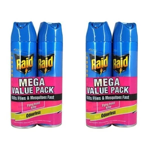 2x 2pc Raid Flying Insect Killer Spray Fast Acting Indoor Outdoor Pest Control - Picture 1 of 2