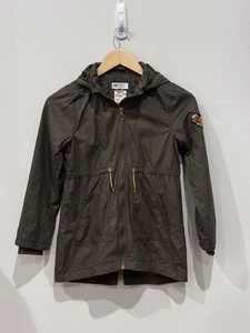 H&M Divided Girls Size US 7/8 Olive Green Full Zip Military Jacket Sequin sleeve - Picture 1 of 15