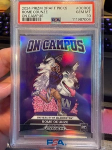 2024 Rome Odunze Prizm Draft Picks On Campus PSA 10 - Washington/Bears - Picture 1 of 2