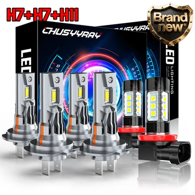 For Mercedes-Benz S430 03-06 LED Headlight Combo H7+H7+H11 Hi-Lo Beam+Fog Light - Image 1 of 4