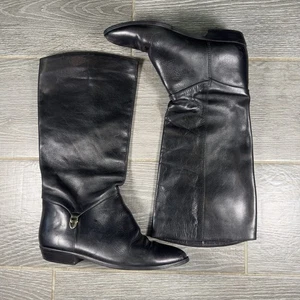 Stivali equitazione Nine West neri pelle accento oro donna taglia 8M - Foto 1 di 15