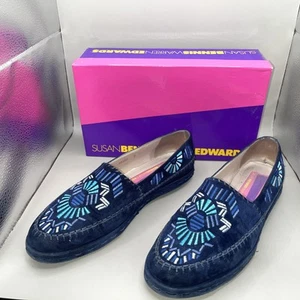 Susan Bennis Warren Edwards Womens On The Ropes Ethnic Loafers Size 10 Italy - Picture 1 of 10