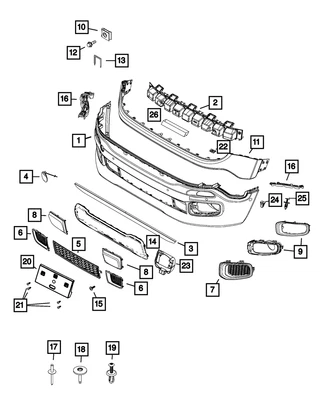 Подлинная нижняя решетка Mopar 5XB41LXHAA - Изображение 1 из 4