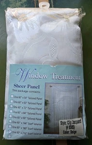 NEW Charles Curtain Co. Sheer Panel Window Treatment 60" X 216" Scarf Valance - Picture 1 of 8