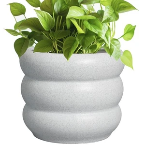 SQOWL Ceramic Planter for Indoor Plants - 8 Inch Plant Pot with Drainage Hole... - Picture 1 of 7