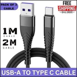 USB A to Type C Fast Charger Cable 3A For Samsung Mobile Phone Lead USB C Cable - Picture 1 of 13