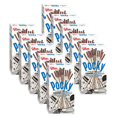 10x Glico Pocky Stick Cookies N Cream Biscuits 40g Confectionery Sweet/Treat • 15$