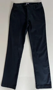 LANDS END Classic Navy School Uniform Perfect Plain Front Chino Pants Girl's 12 - Picture 1 of 5