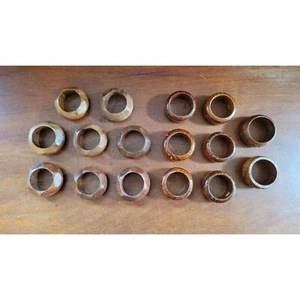 Classic wood napkin rings, set of 16 perfect for parties - Picture 1 of 8