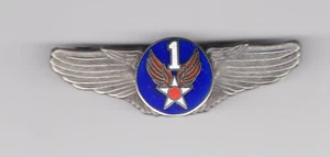 U . S . Air Force Wing WW II  ARMY 1st AIR FORCE WINGS Enamel Badge . Medal .Pin - Picture 1 of 7