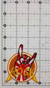 Japan "ROCK" ~ Size 3.375" X 2.75" Embroidered Iron On Patch #1 - Picture 1 of 1