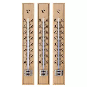 3 Stück Holz Zimmerthermometer Set Innen analog Thermometer Büro Zimmer Wohnung - Bild 1 von 6