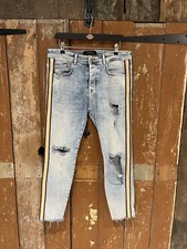 Zara Men's Denim Blue Ripped Jeans With Detail Size EUR 44 (V)