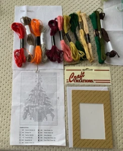 Cross Stitch Christmas Tree Pattern Aida Needle,Threads Aperture Card & Envelope - Picture 1 of 4