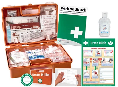HM ARBEITSMEDIZIN Verbandskasten (K)ARR Typ C - akt. DIN 13157 Betriebe + Hygiene-Gel + AUSHANG