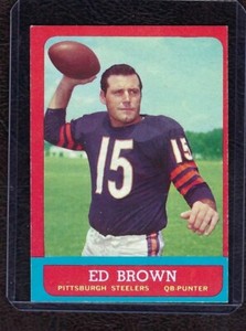 1963 Topps Football #122 Ed Brown, Pittsburgh Steelers, Special Print, VG-EX!