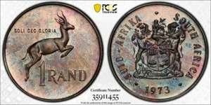 1973 South Africa 1 Rand Silver Proof PCGS PR66CAM Beautifully Toned 1455 - Picture 1 of 1