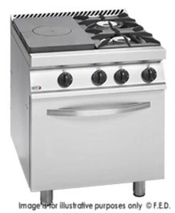 ** Freestanding Solid Target Top with Open Burners & Oven - CG7-31-L - Picture 1 of 1