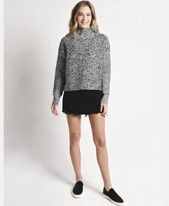 Agolde Quinn High Rise Mini Skirt 25 Button Fly Distressed Denim Black - Picture 1 of 13