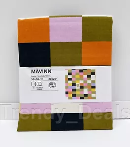 Ikea MÄVINN MAVINN Cushion Cover 20" x 20" Check Pattern w/Clover Embroidery NEW - Picture 1 of 4
