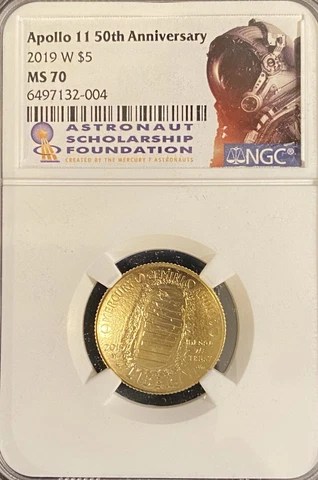 2019 W Apollo 11 50th Ann. Commemorative Gold $5 NGC MS70 Cover