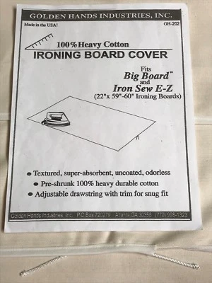 IRONING BOARD COVER TO FIT A BIG BOARD 22" X 58-60" GOLDEN HANDS IND 100% COTTON - Image 1 of 2