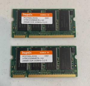 Hynix HYMD232M646C6-J Aa 256MB DDR-333 (PC-2700) PC-2700S RAM Lot Of 2 BIN 1 - Picture 1 of 4