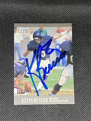 Kevin Butler Chicago Bears SB XX 1991 Fleer Ultra Signed Auto Card #153 COA - Image 1 of 3
