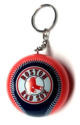  BOSTON RED SOX v2 KEYCHAIN BALL 2" ROUND LICENSED NEW MLB CHARM PULL - Image 1 of 2