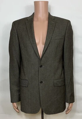 Abrigo Deportivo Blazer Traje Chaqueta John Varvatos EE. UU. Para Hombres Talla 40L Marrón Dos Botones Foto 1 de 4