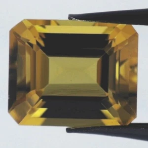 SUNSET QUARTZ 11 x 9 MM EMERALD CUT SENSATIONAL COLOR F-945 - Picture 1 of 1