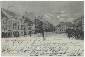 alte Ak Reichenbach Oberlausitz, Marktplatz, gelaufen - Bild 1 von 2