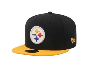 New Era 59Fifty Men Boys Cap Pittsburgh Steelers Black Gold Fitted Size Hat - Picture 1 of 5