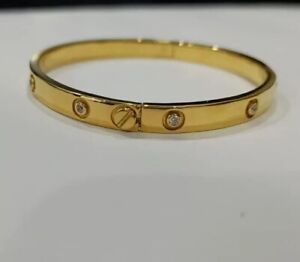 4Ct Round Cut Lab Created Diamond Women' Bangle Bracelet 14K Yellow Gold Plated