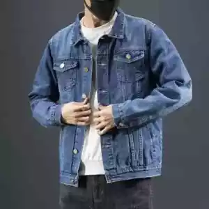 Frühling Herbst Herren Jeansjacke glättet Ihre Freizeit Oberteil Herbst/Winter - Bild 1 von 33