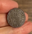 17TH CENTURY TOKEN. LINCOLNSHIRE, CAISTOR. COPPER HALFPENNY. DATED 1668.