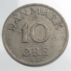 1948 Denmark 10 Ore Ten Øre KM# 841.1 Circulated Copper Nickel Coin V579 - Picture 1 of 6