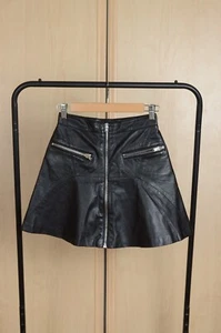 The Kooples Minirock schwarz Moto Lammleder Reißverschlüsse - Bild 1 von 6