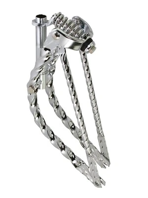 16" BENT SQUARE TWISTED  SPRINGER FRONT END FOR 16" BICYCLES 1" CHROME  - Image 1 of 2