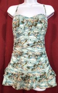 DISNEY PETER PAN MERMAID LAGOON RETRO ONE PIECE SWIMSUIT SZ M - Picture 1 of 5