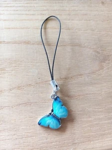 Butterfly Phone Charm Strap Kindle Keychain Switch Zipper Pull Gift Purse - Zdjęcie 1 z 1