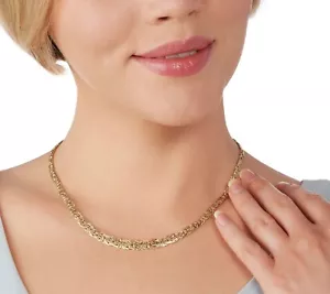 Graduated Byzantine Chain Necklace Real 14K Yellow Gold QVC 16" 18" 20" - Picture 1 of 4