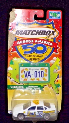 2001 Matchbox 50Th Birthday Featuring VIRGINIA CHEVROLET IMPALA POLICE - #VA-010 - Image 1 of 3