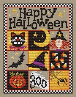 Sue Hillis Imaginating Counted Cross Stitch Leaflet ~ Happy Halloween  ~ L423 - Image 1 of 2