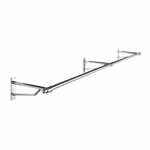 2m Heavy Duty Wall-Mounted Hanging Clothes Rail with 3 Support Arms - Picture 1 of 4