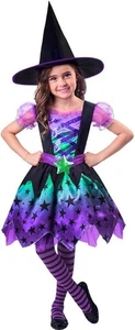 Halloween Spell Casting Witch Costume Girls 5-6 Years - Picture 1 of 8